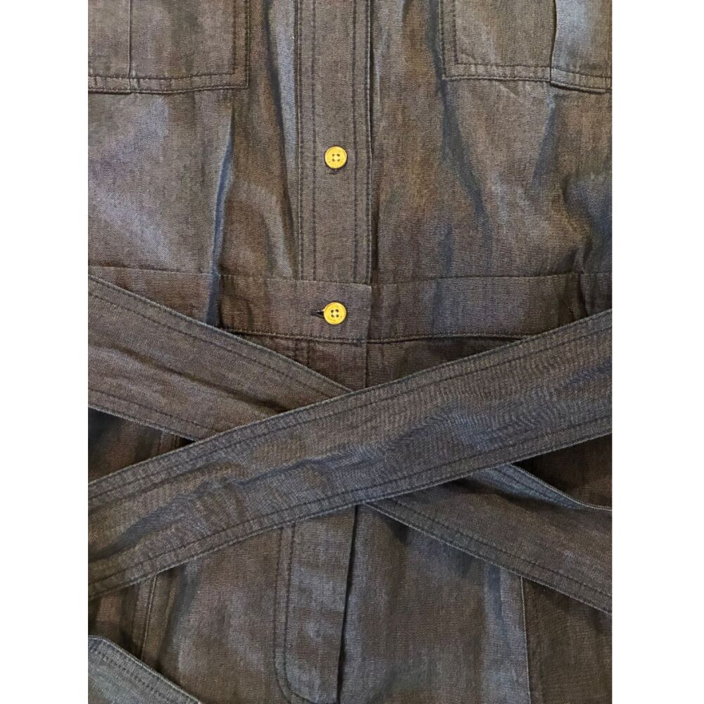 NWT Michael Kors Dark Denim Button-Up Jumpsuit Pockets Women's Size M - Picture 6 of 8